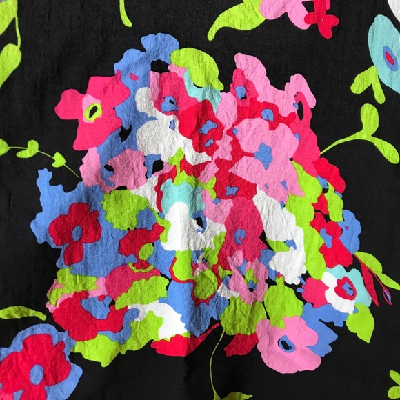 Westbound Black Floral Batwing Blouse Top Large - Picture 3 of 8